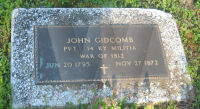 John Gidcumb - grave marker